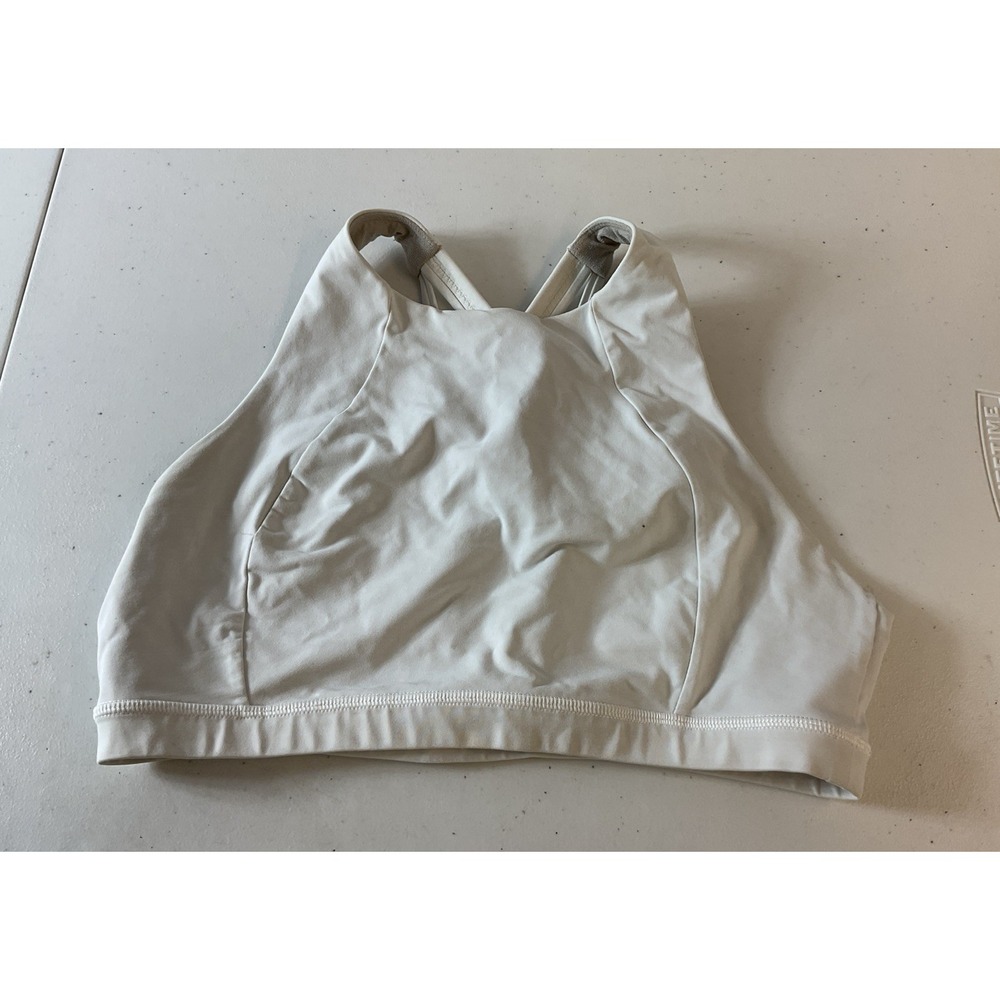 Lululemon Free To Be Serene Bra Sports Sz 10 Ivory Gym Workout Athletic